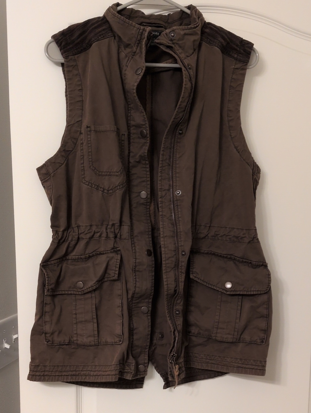 Roots Vest Brown Canvas Field Utility Hunting Outdoor Hiking Safari Camp